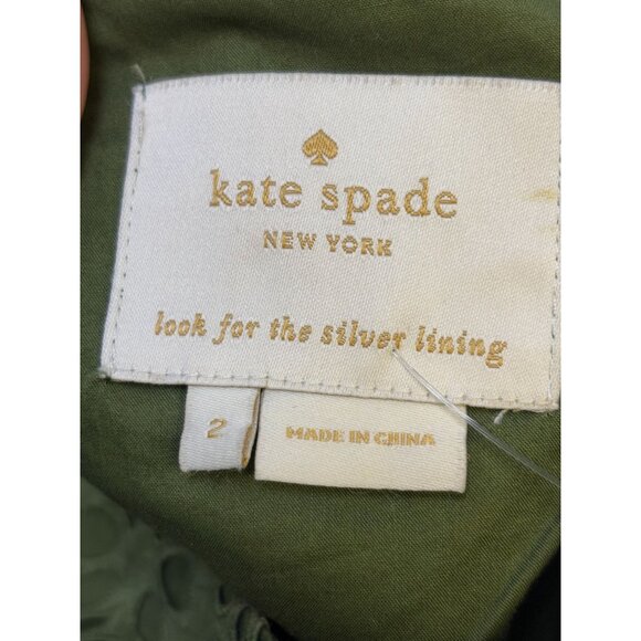 Kate Spade Green Eyelet Lace Shift Dress Size 2 - Picture 4 of 4